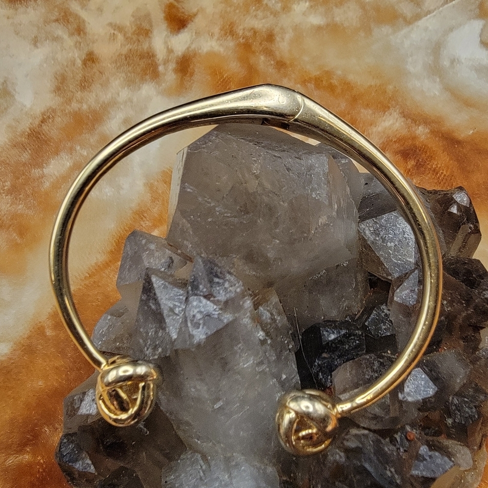 Elegant Gold Double Knot Kade Spade Women's Opening Cuff Bracelet Excellent #222
